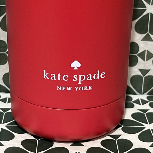 ♠️kate spade Stainless Steel Thermal Water Bottle, Red NIB - Picture 5 of 11
